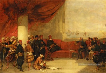 Interview avec le vice roi de l’Egypte à son palais à Alexandrie 1849 David Roberts Peinture à l'huile